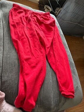 Old Navy Bright Red Fleece Joggers